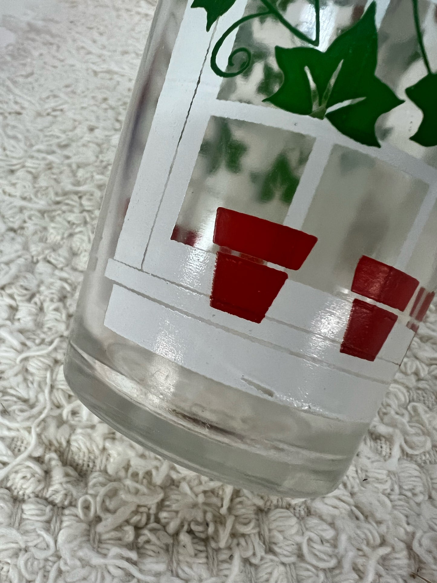 Vintage Ivy/Window/Flowerpot glass set - 4