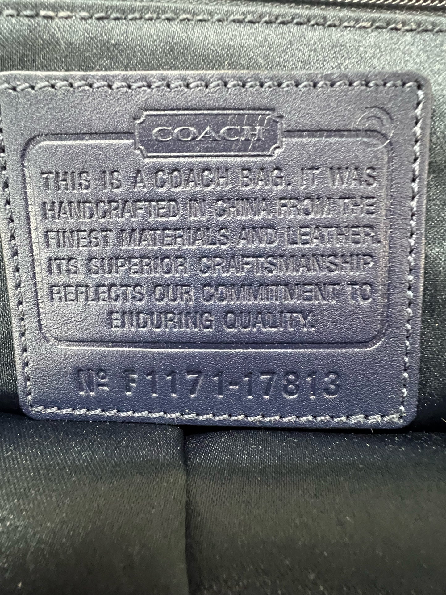 Coach Chelsea Boucle Mersin Purse Shoulder Tote in Navy Blue Tweed
