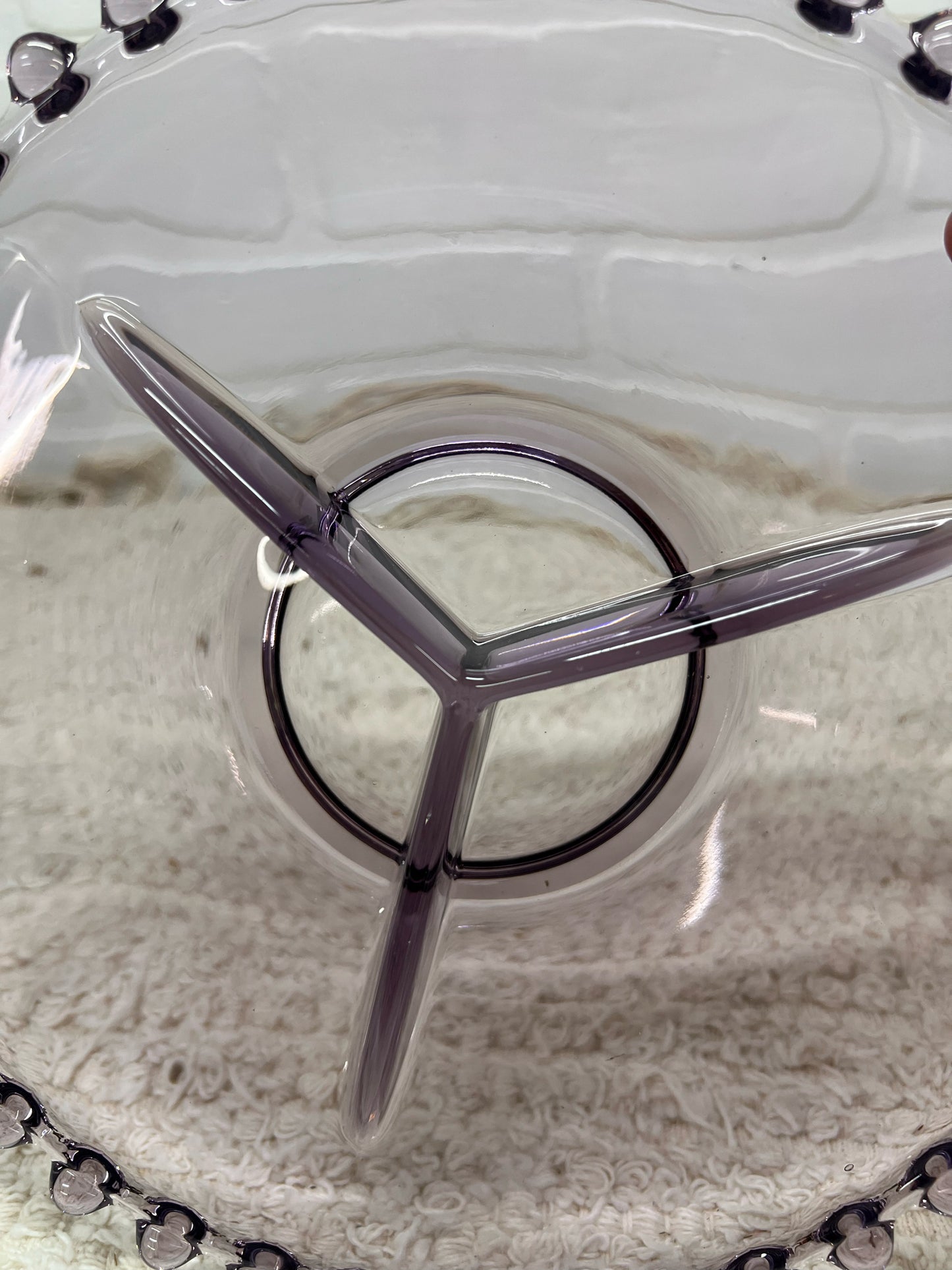 Imperial Glass Amethyst Divided Candlewick Relish Tray