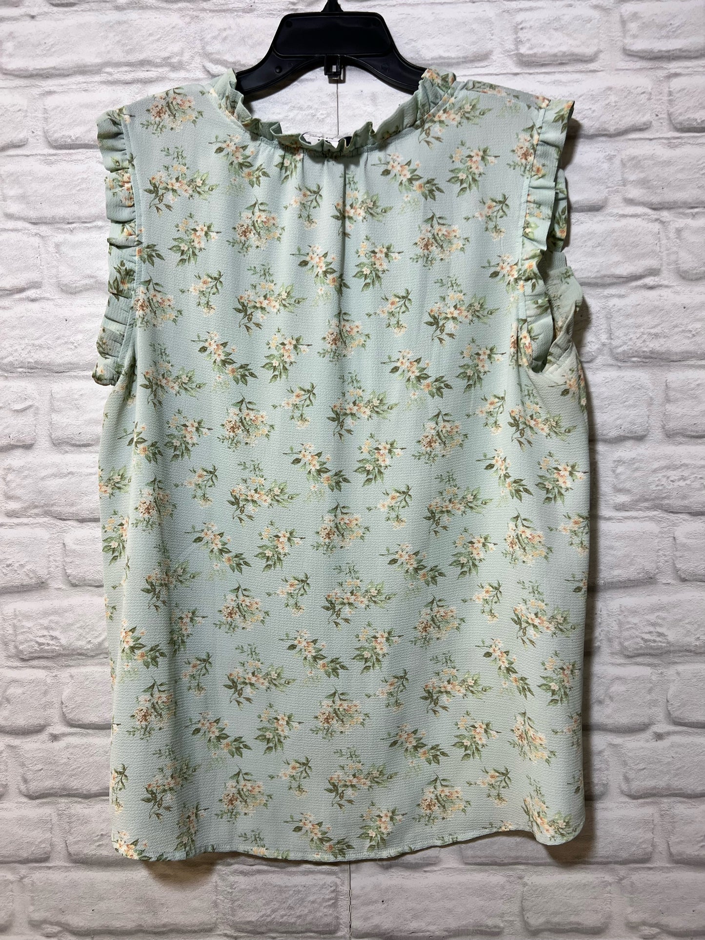 Size 1X Perch light blue floral spring blouse
