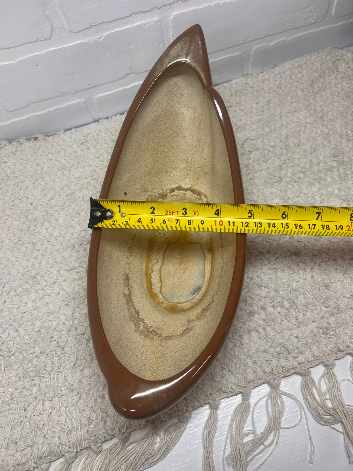Frankoma Pottery Crescent Shaped Console Bowl