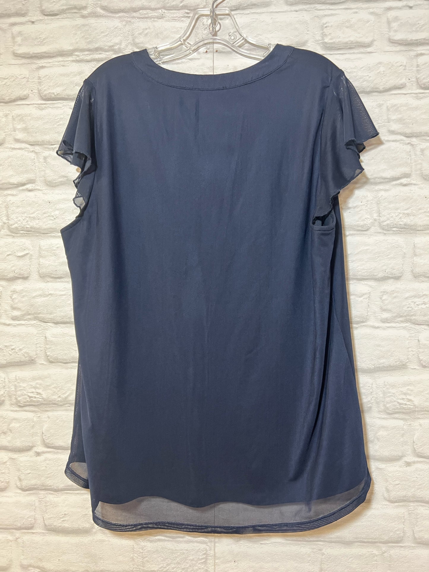 Size 1X Paper Moon navy blue blouse