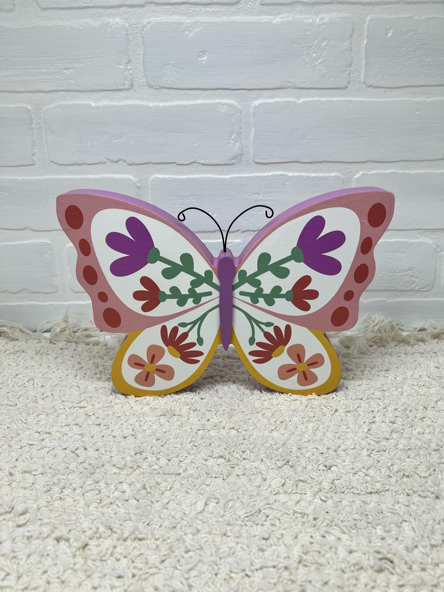 Purple multicolor butterfly shelf sitter