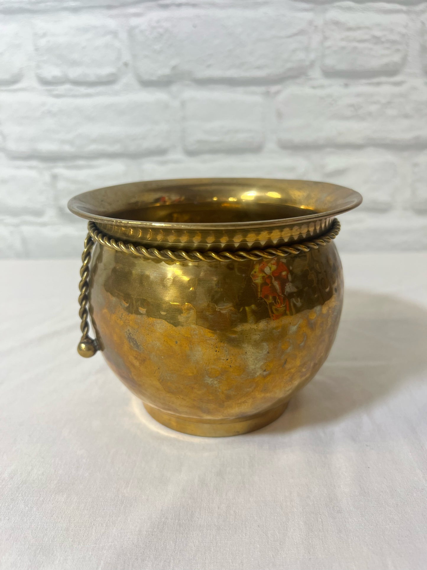 Small vintage brass planter