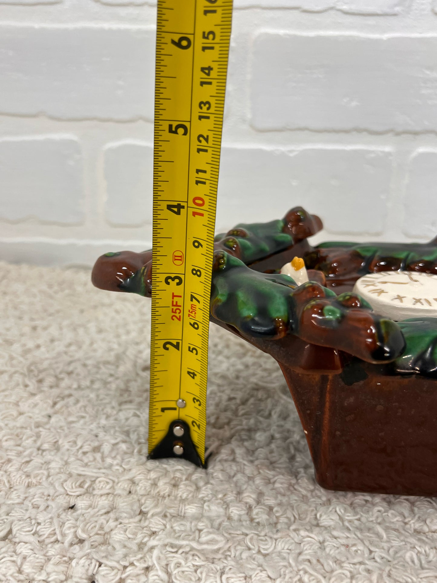 Vintage Ceramic Wall Pocket - Cuckoo Clock with Squirrel