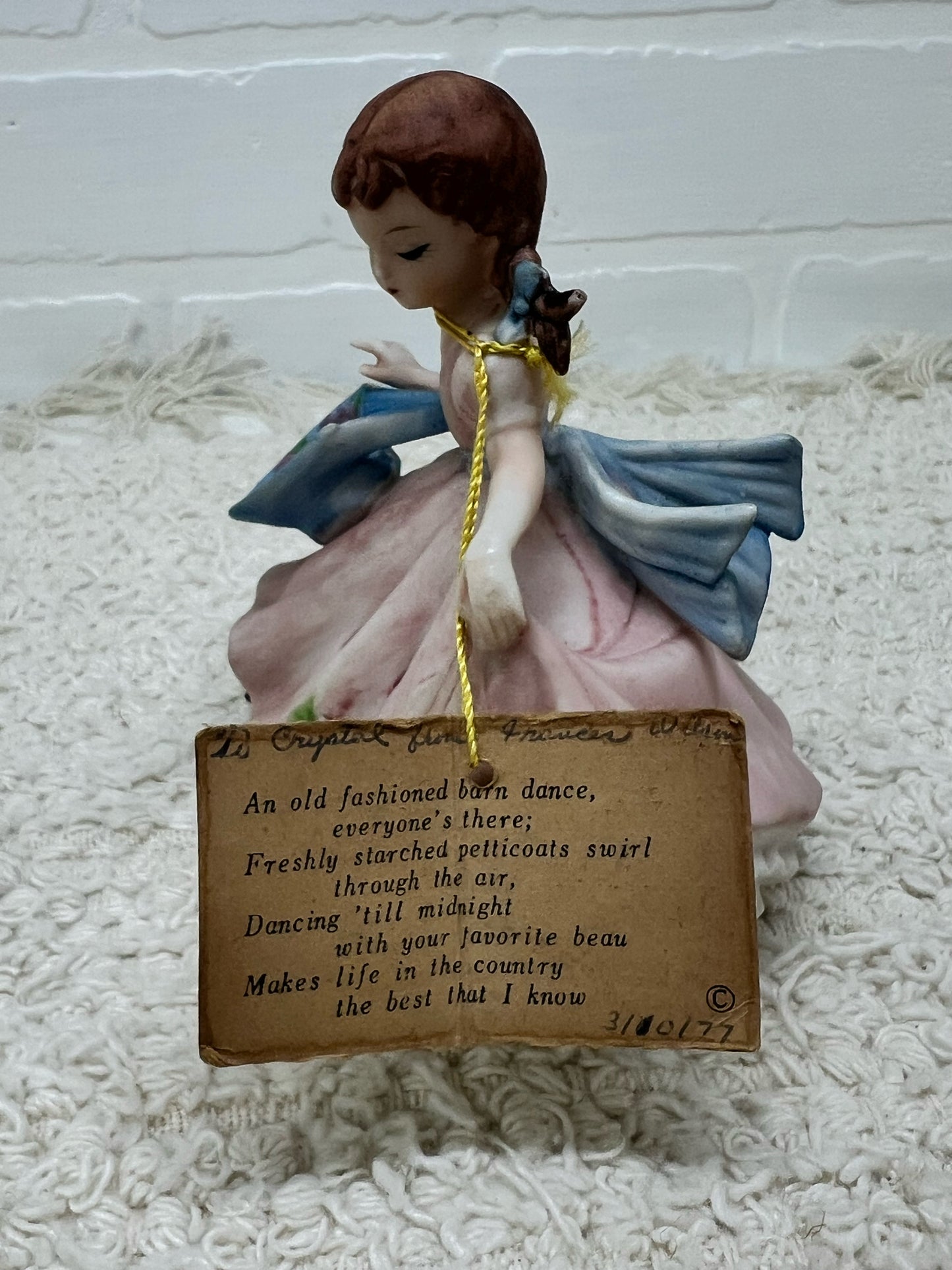 Josef Originals Becky barn dance Tom Sawyer 1970's figurine