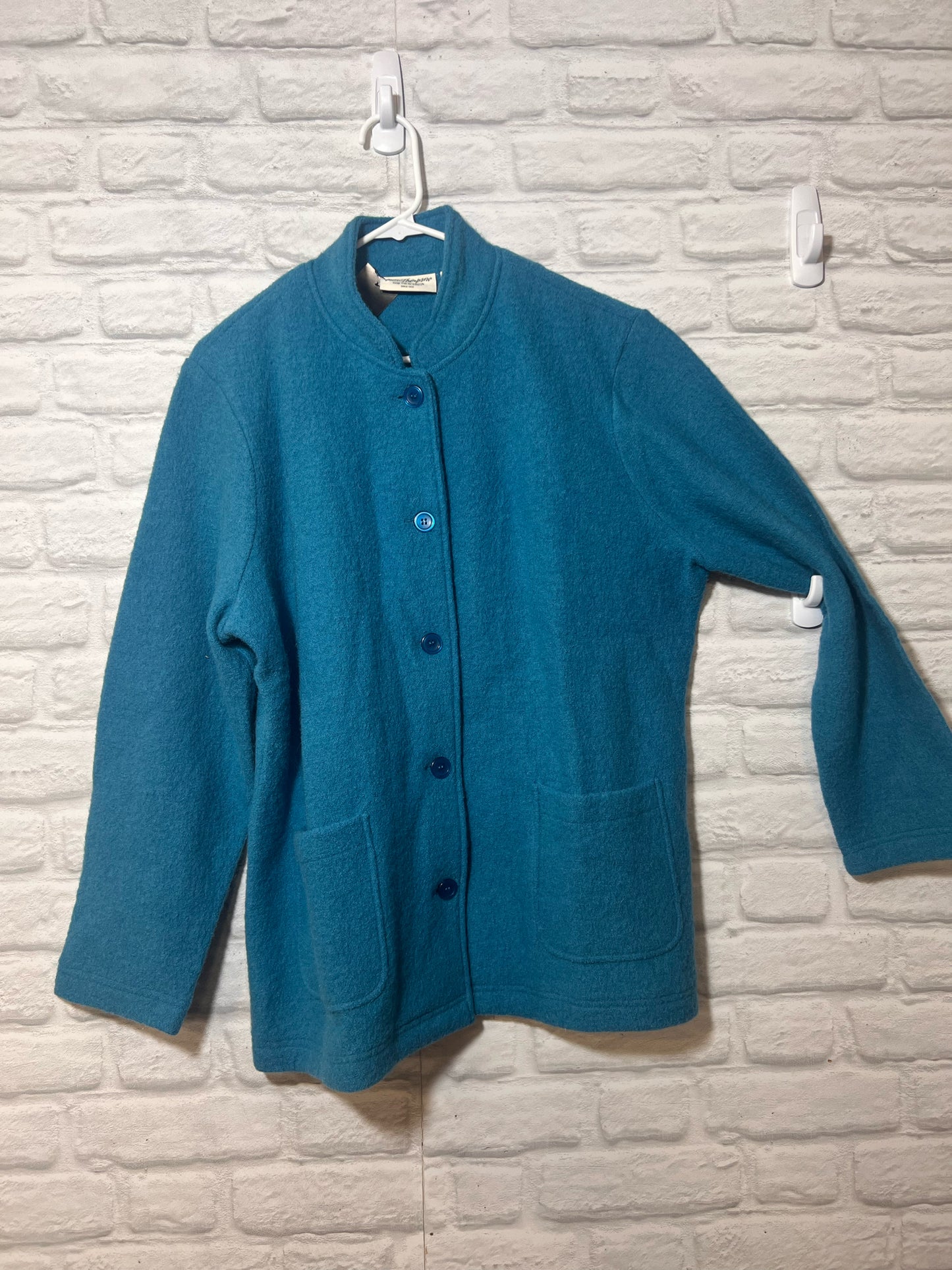 Norm Thompson Boiled Wool Vintage Blue Blazer