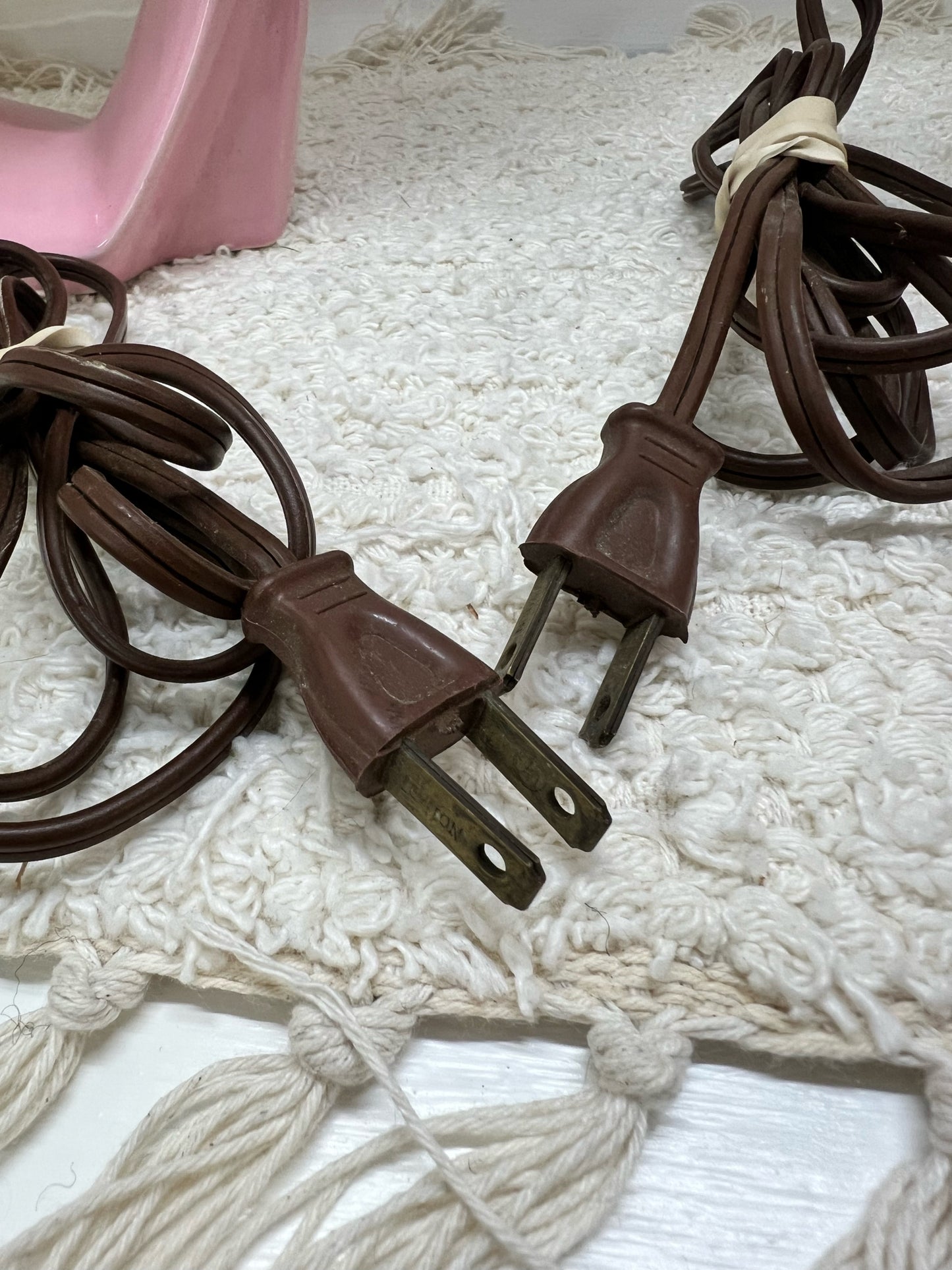 Pink & Gold MCM Boudoir Lamp Set