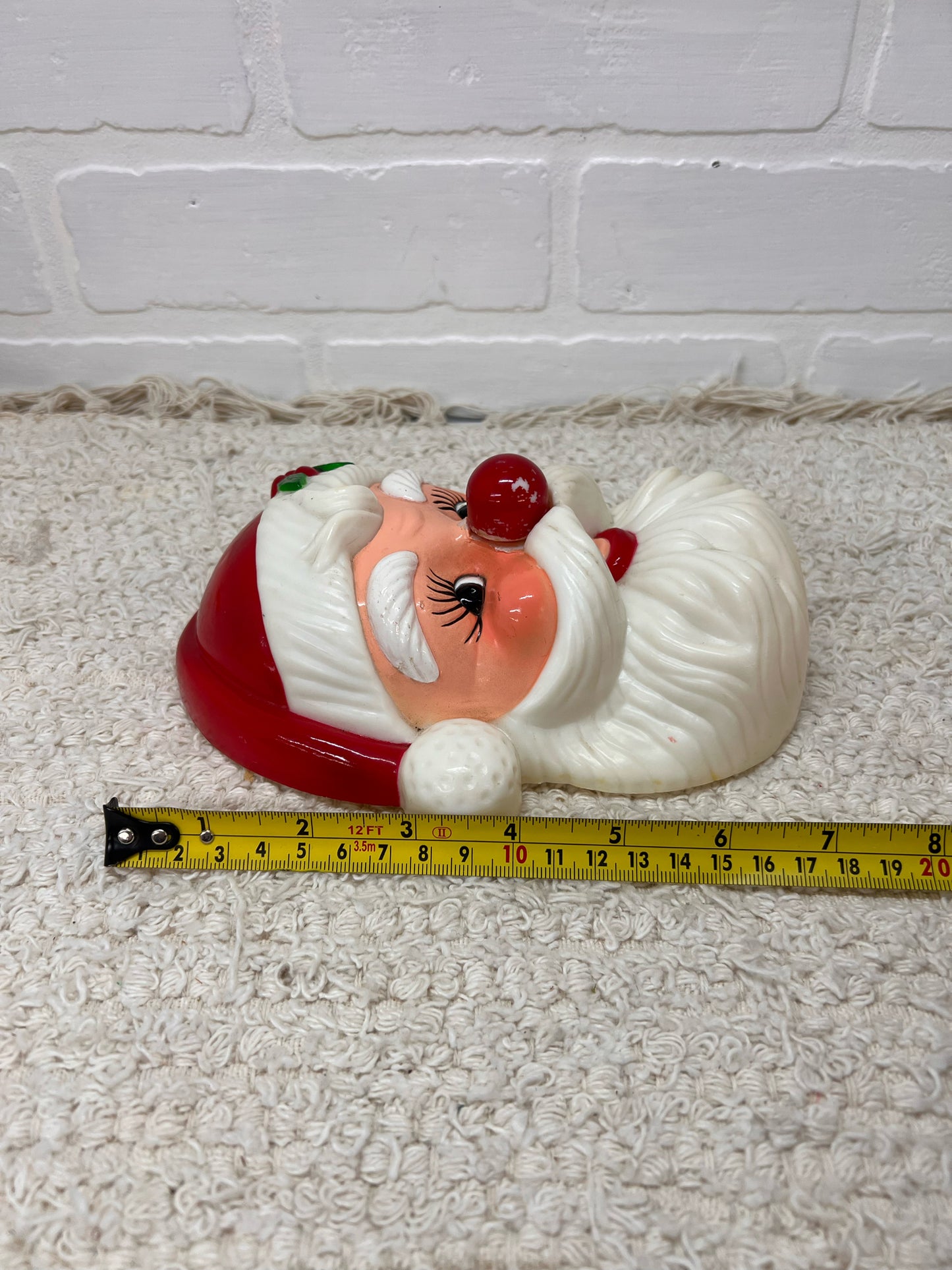 Vintage Plastic Santa Face Wall Mounted Music Box - 1970's