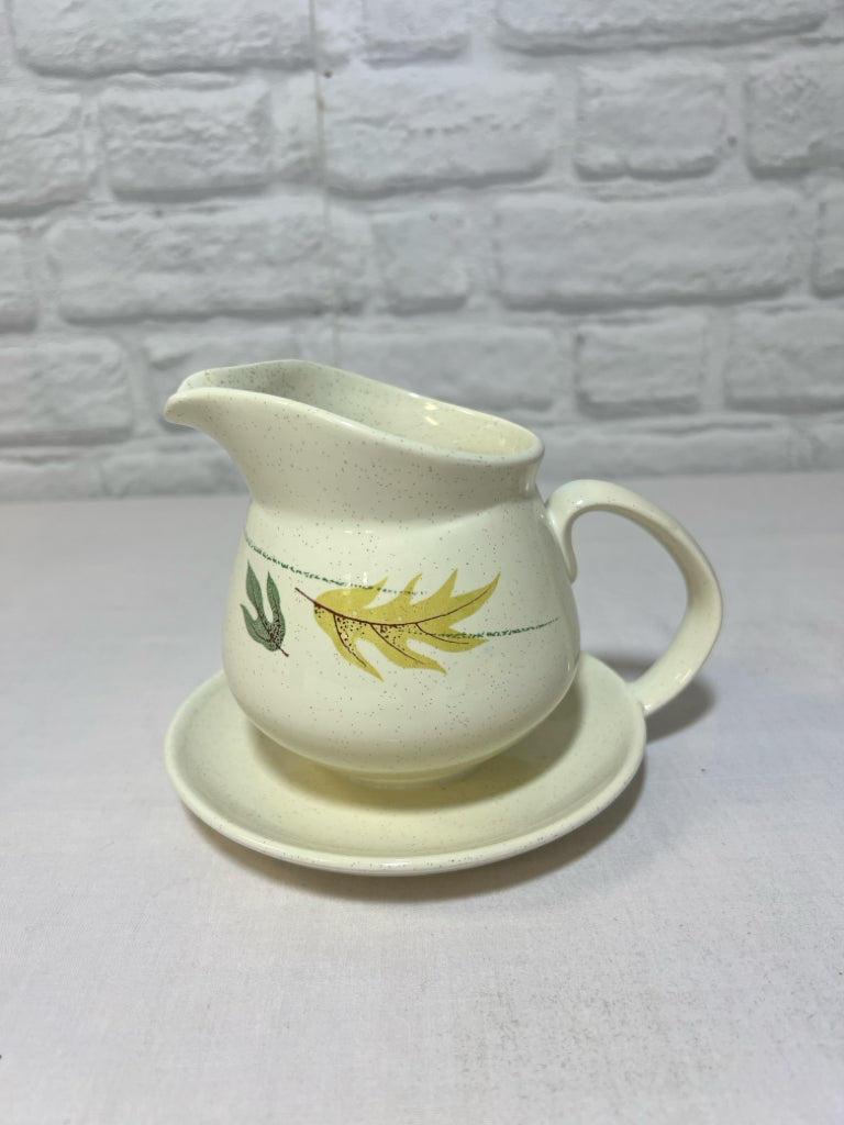 Franciscan Pottern Fall Leaves MCM Gravy Boat