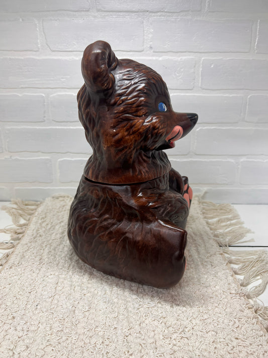 Gilbert Pottery Brown Bear Mid-Century Cookie Jar