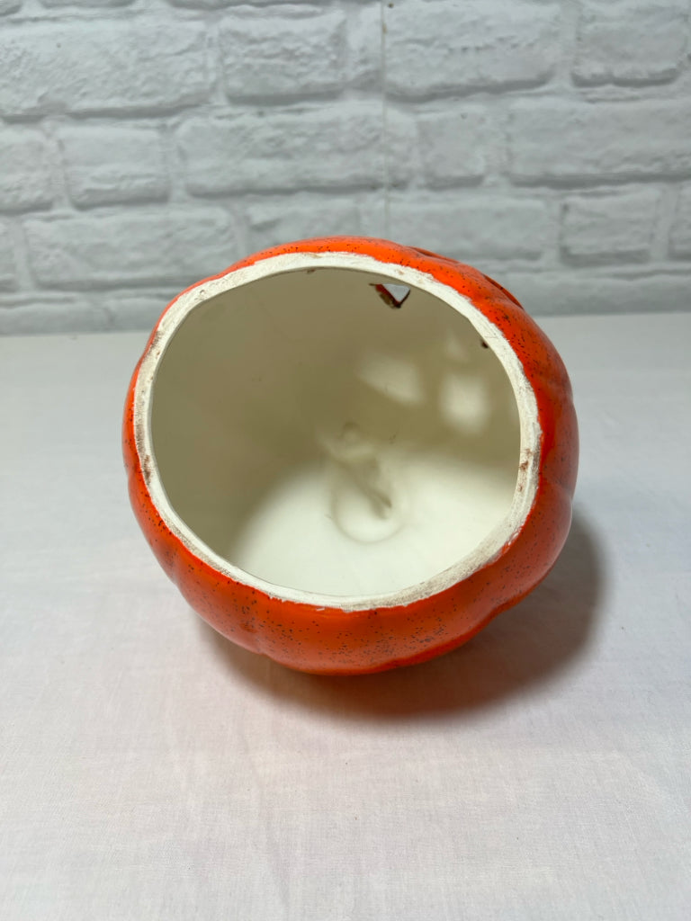 Vintage Halloween ceramics glass jack-o-lantern