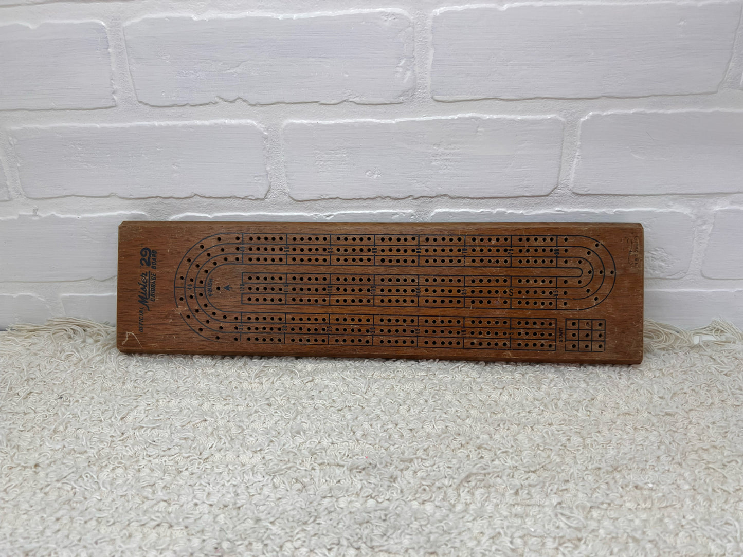 Vintage wood cribbage board