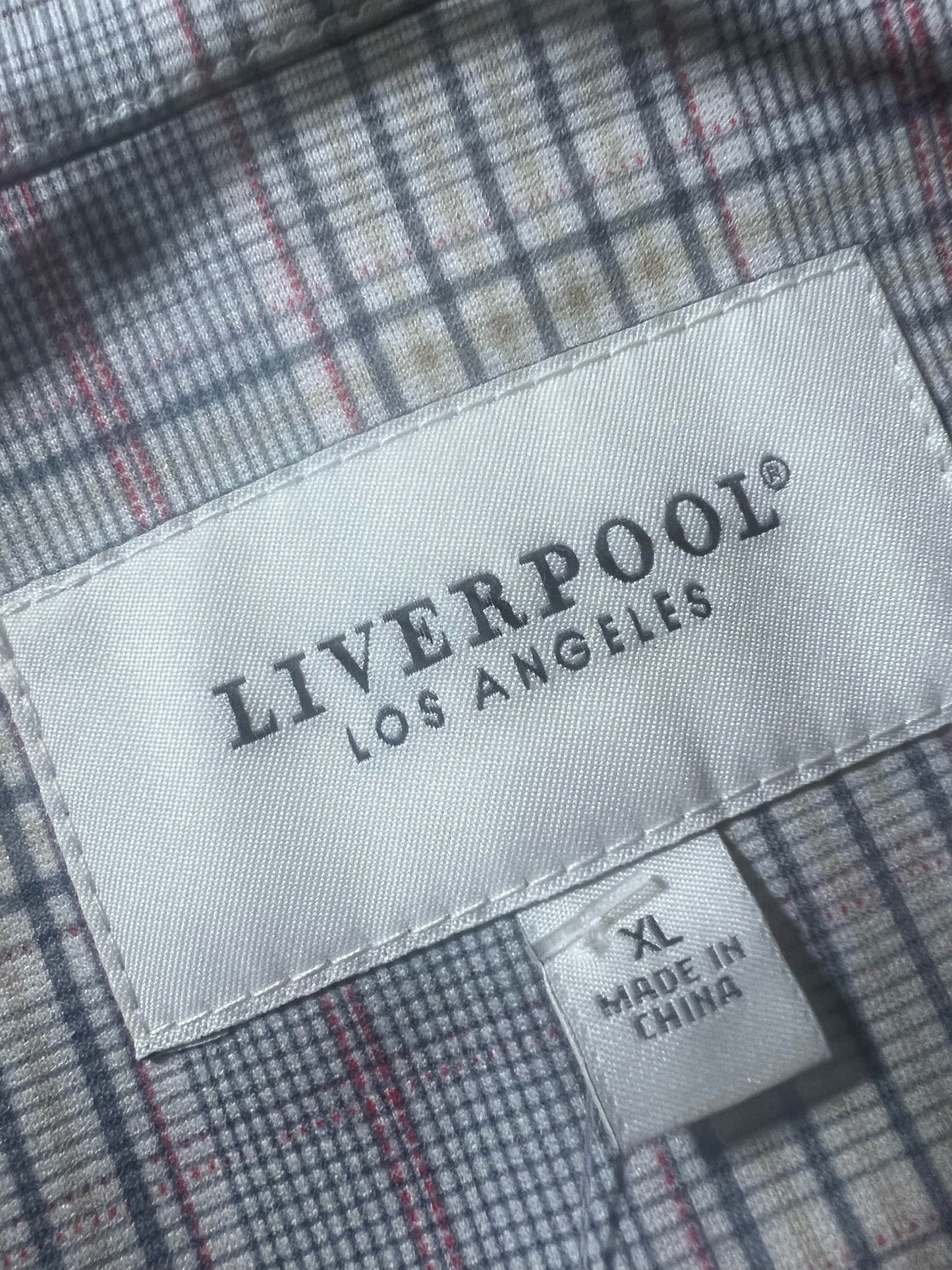 Size XL Liverpool Open Front Plaid Blazer