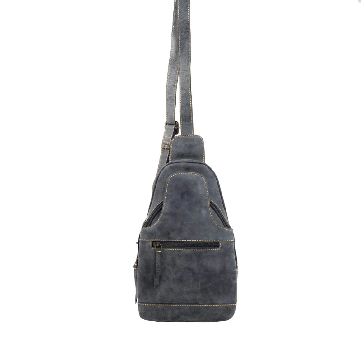 Myra Bag Western Fork Sling Bag in Coal