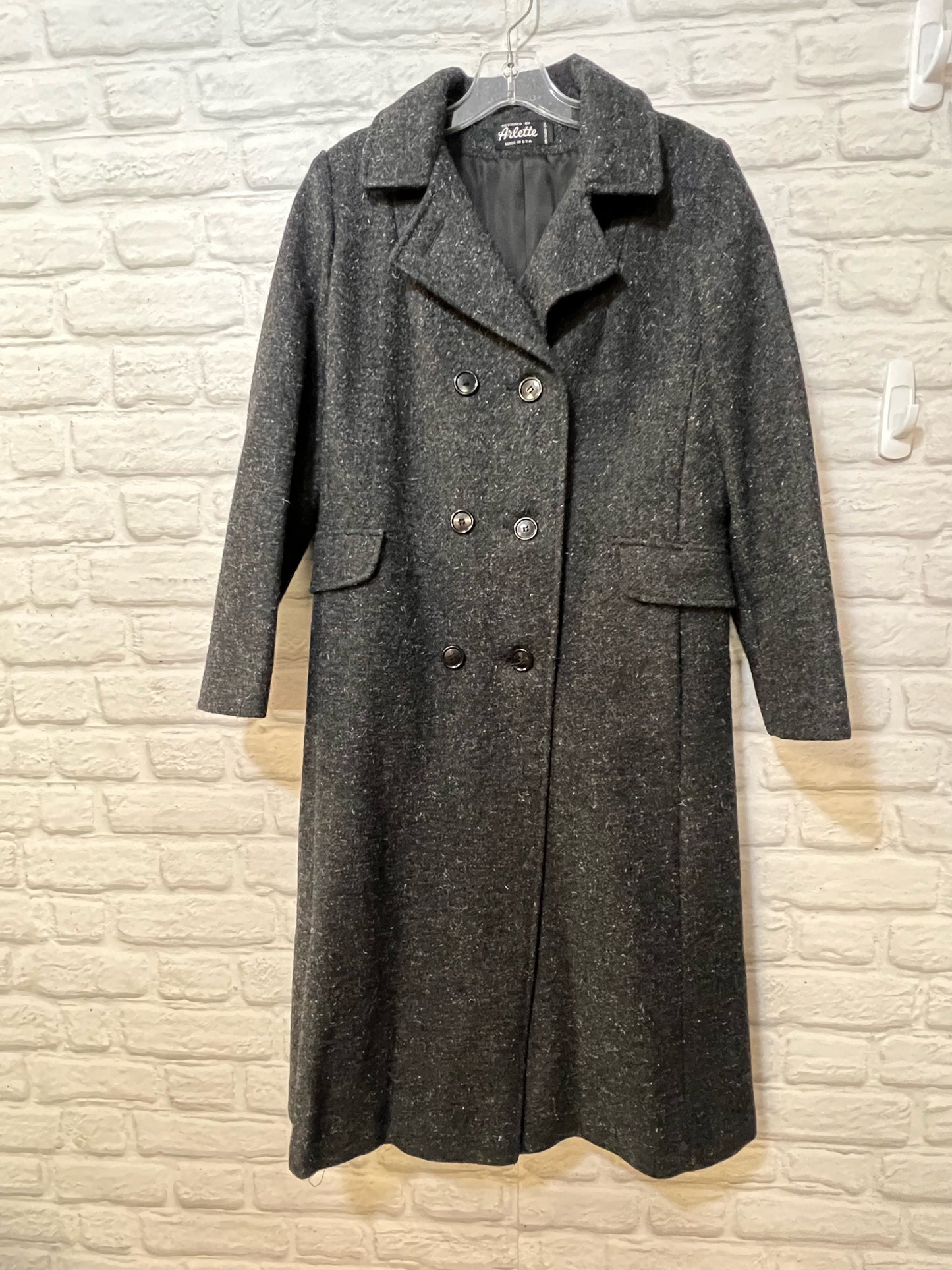 Arlette Vintage Gray Wool Trench Coat