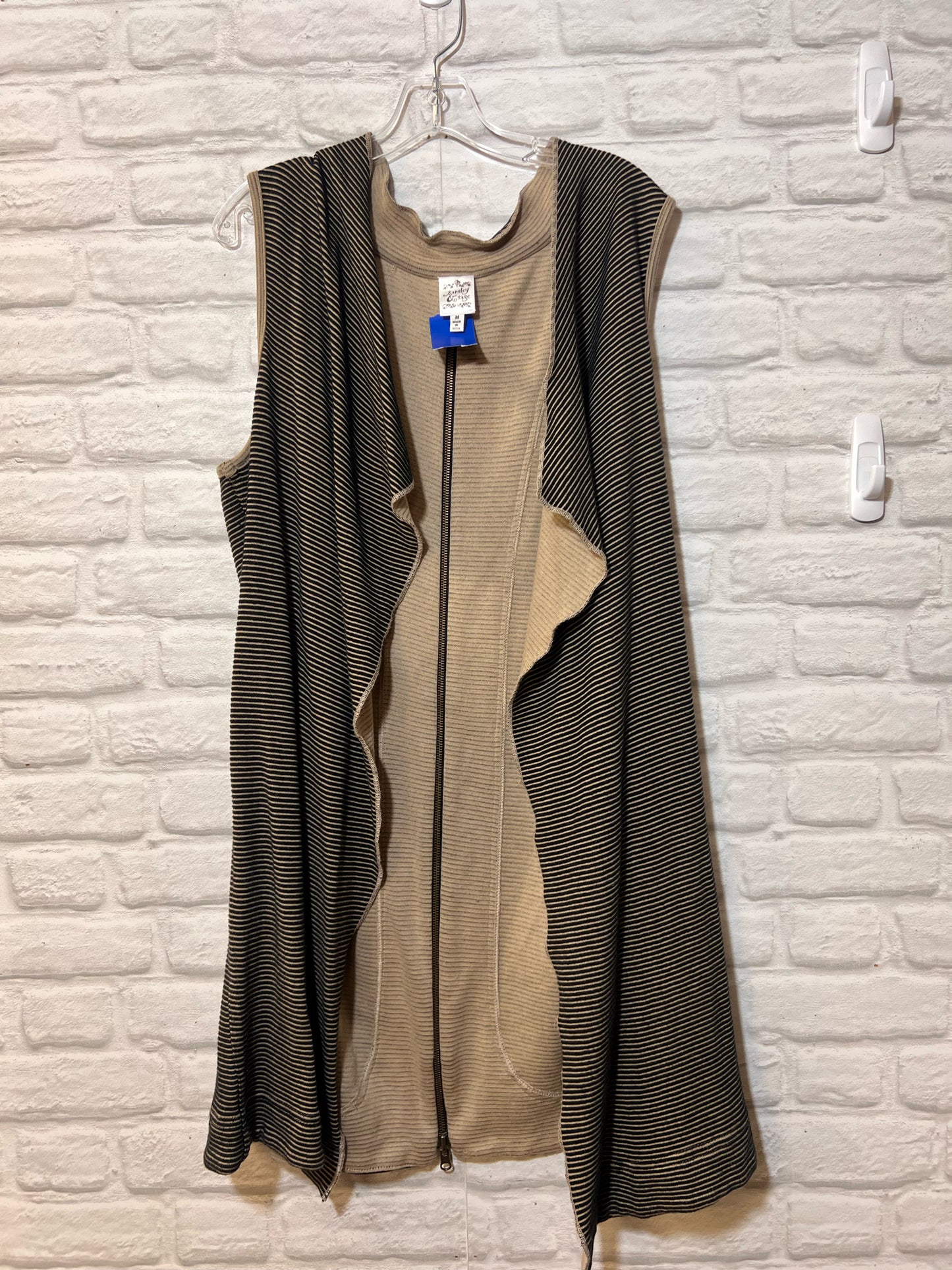 Size M Parsley & Sage striped longline vest
