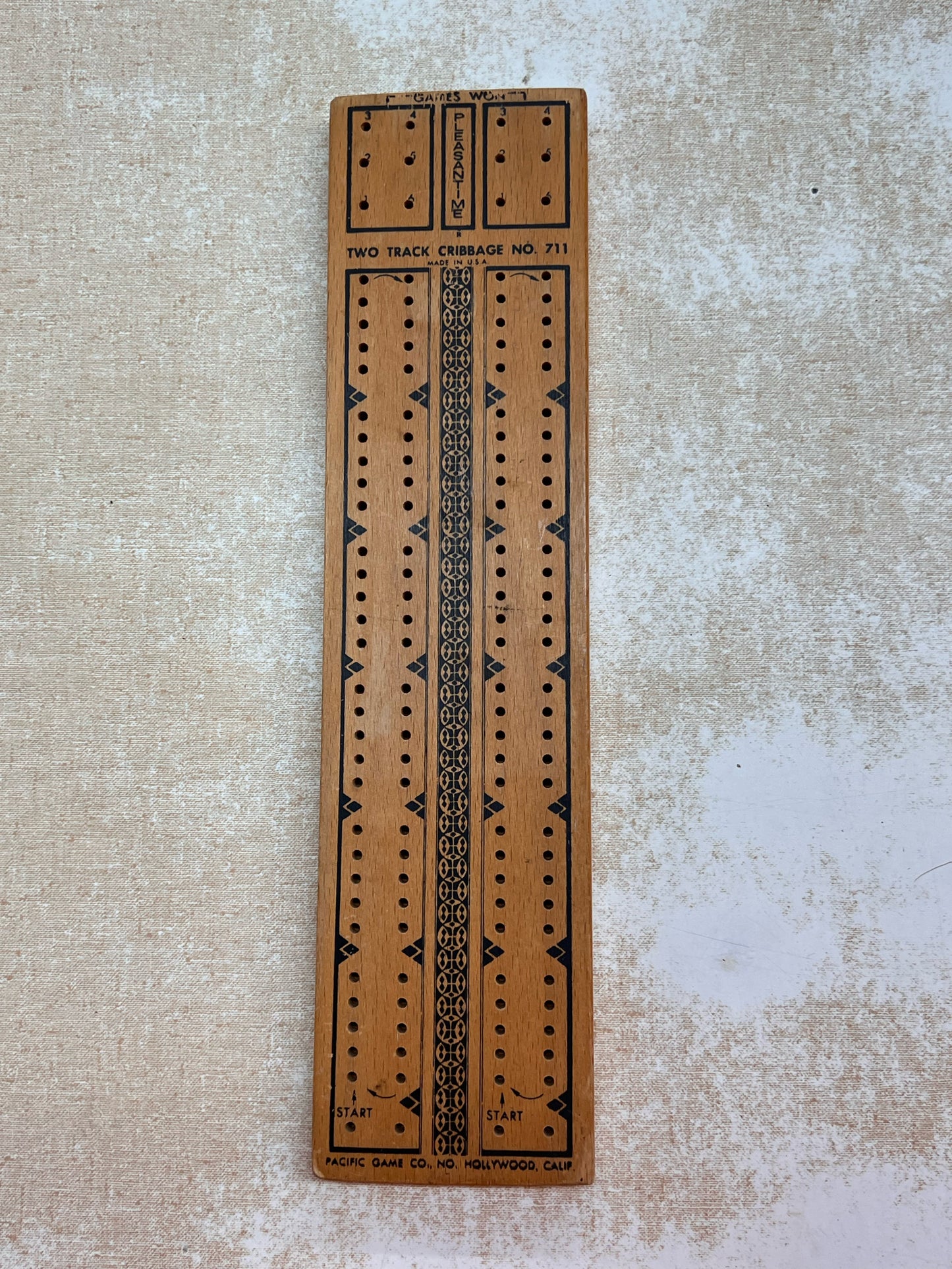 Vintage wood cribbage board