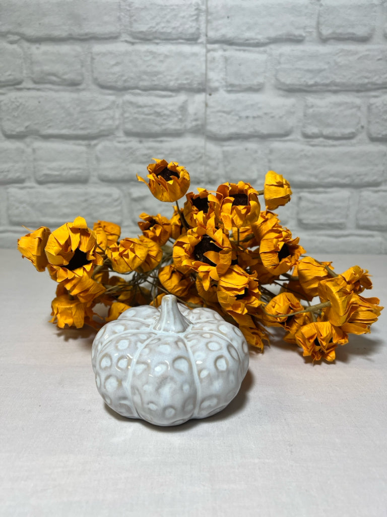 White round & squat ceramic pumpkin