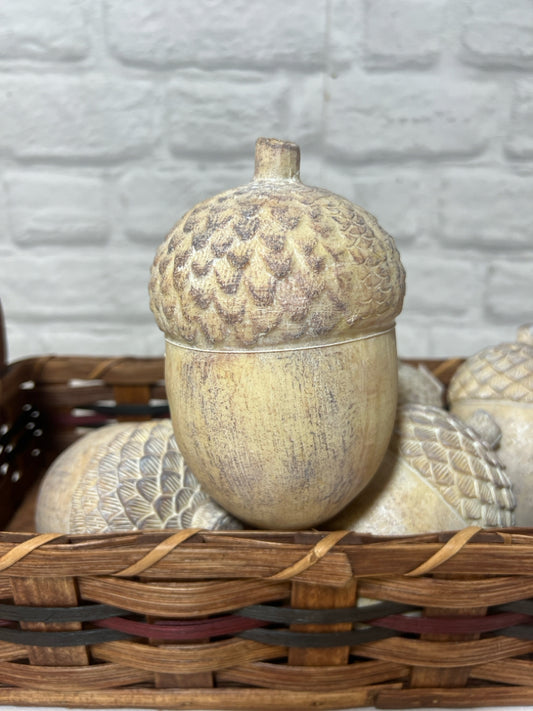 Large faux wood acorn