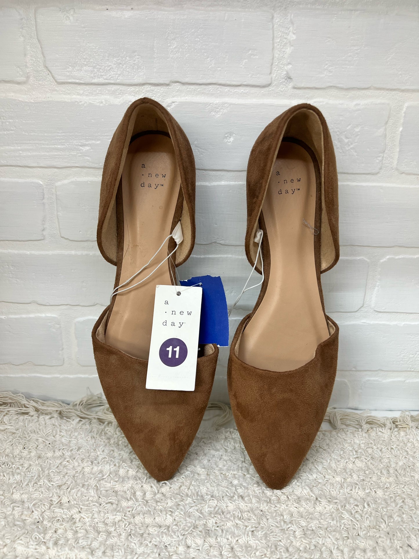 Shoe Size 11 A New Day NWT brown faux suede flats
