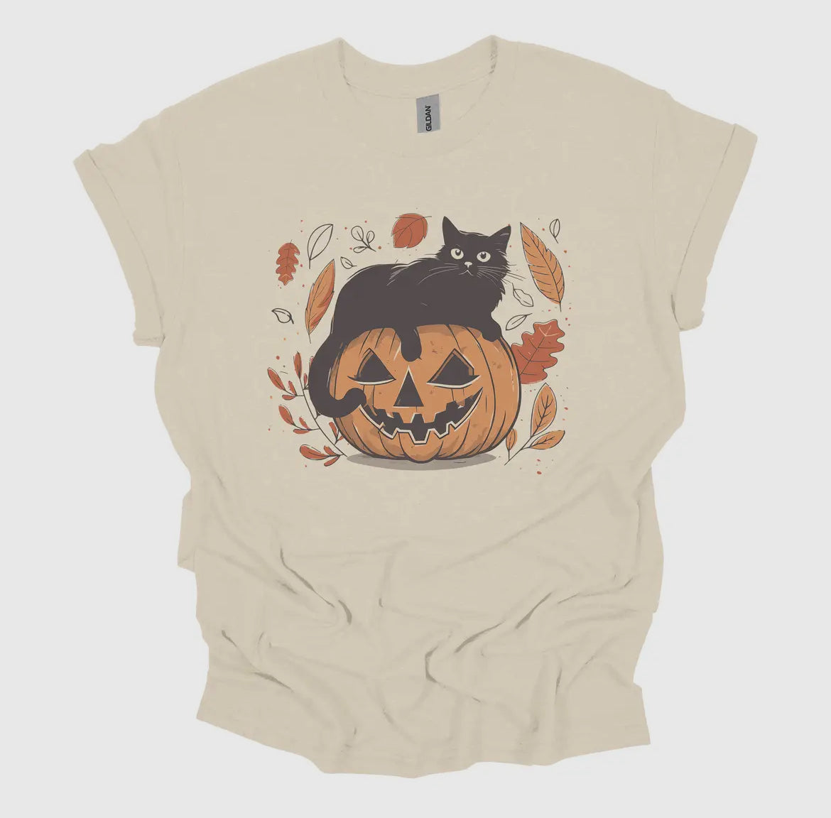 Fall Kitty with Pumpkin T-Shirt