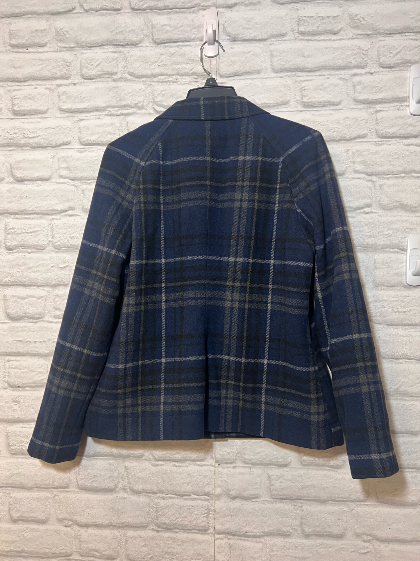 Size L Relativity Wool Blend Plaid Coat