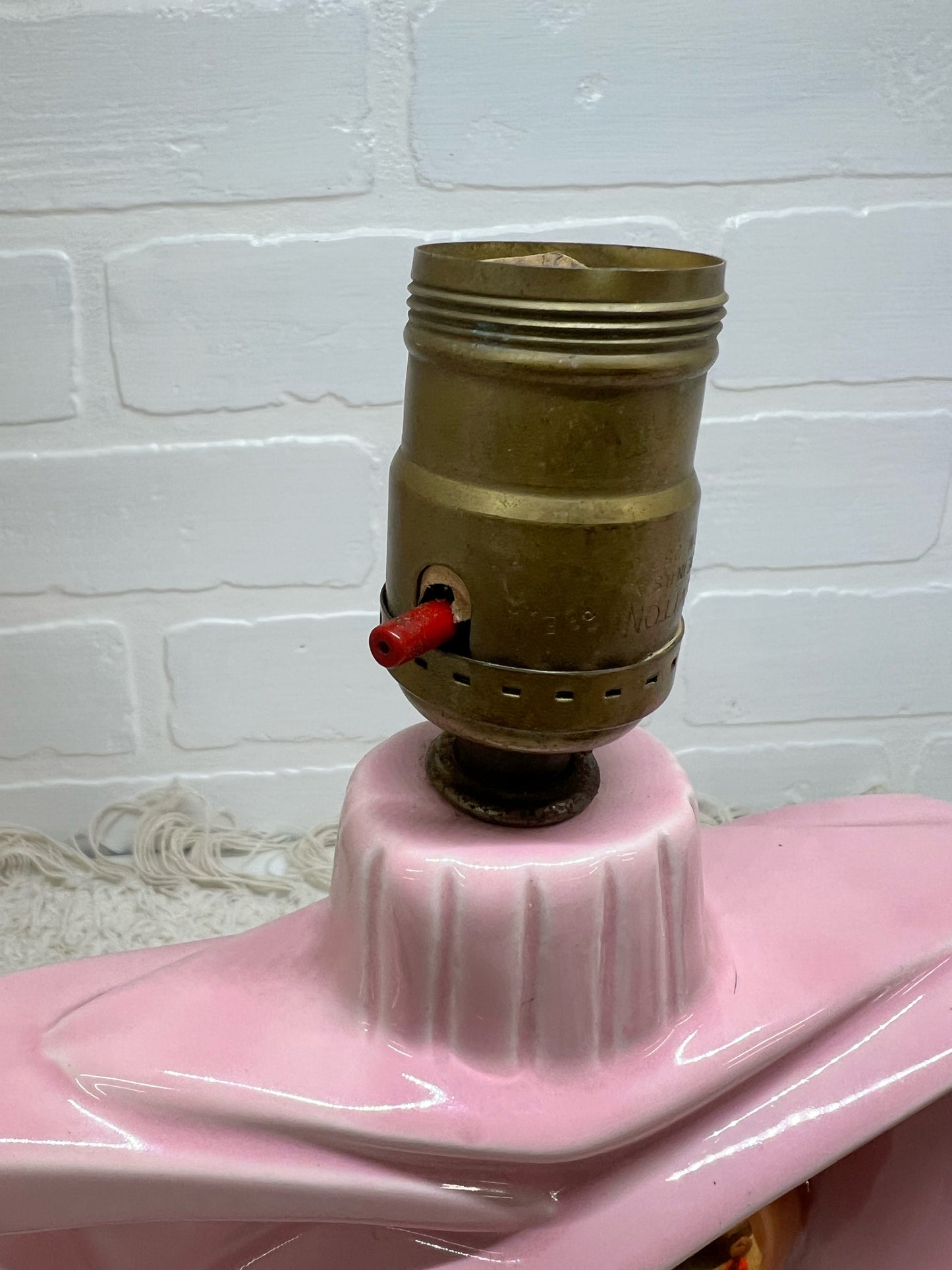 Pink & Gold MCM Boudoir Lamp Set