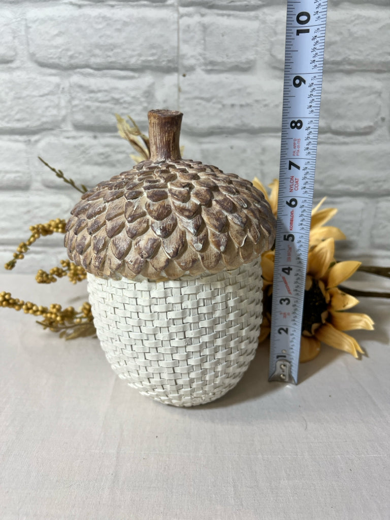 Large White Resin Acorn