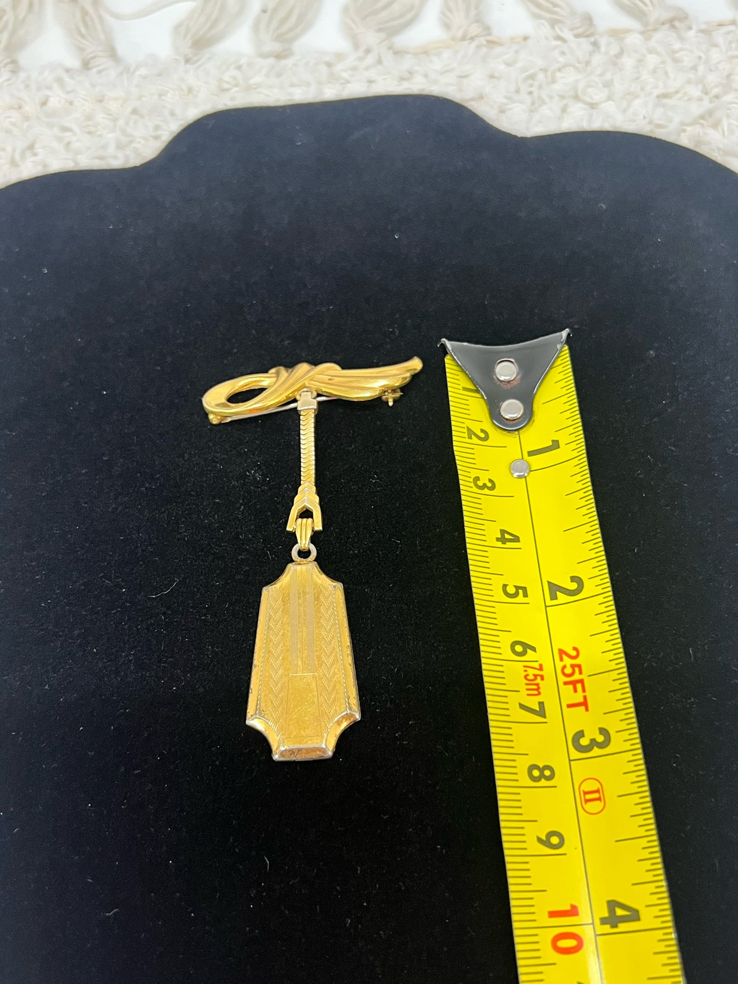 Vintage goldtone locket pin