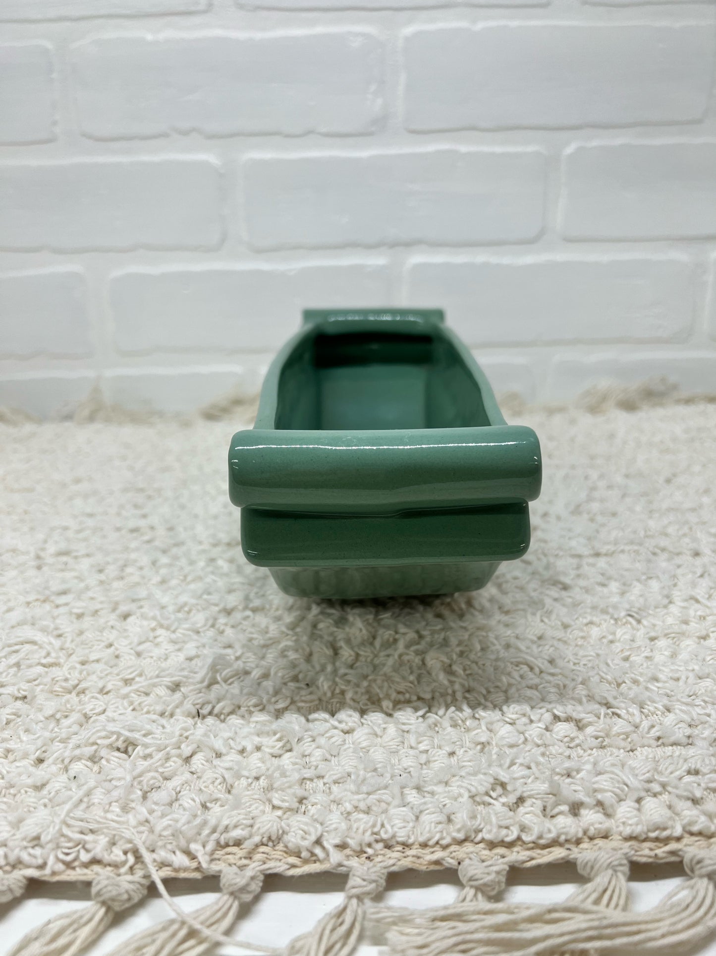 Abingdon 1940's teal blue/green rectangular planter