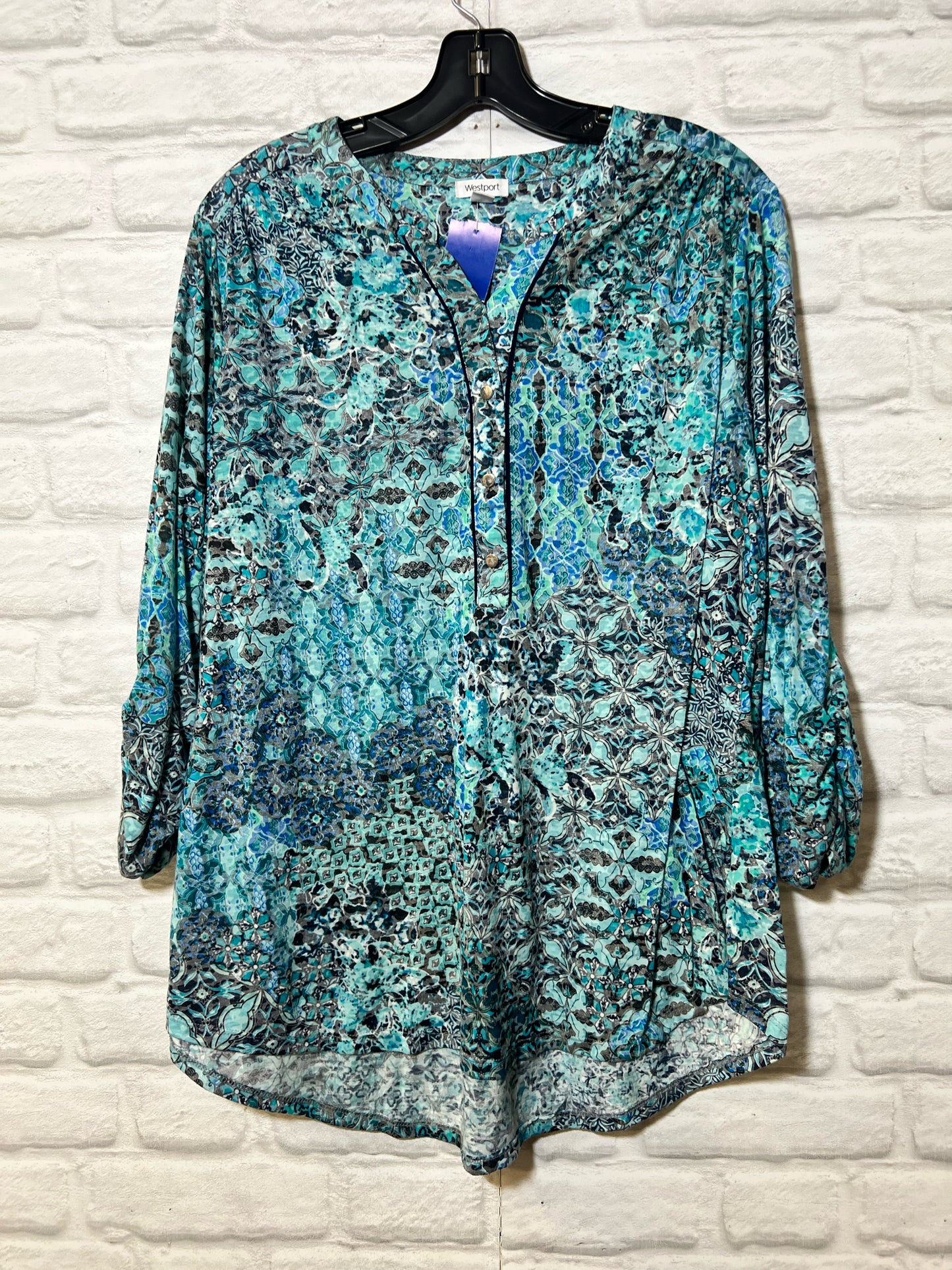 Size 2X Westport multicolor blue blouse