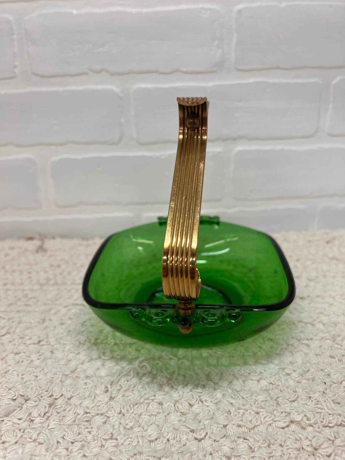 Paden City Emerald Glo Candy Dish