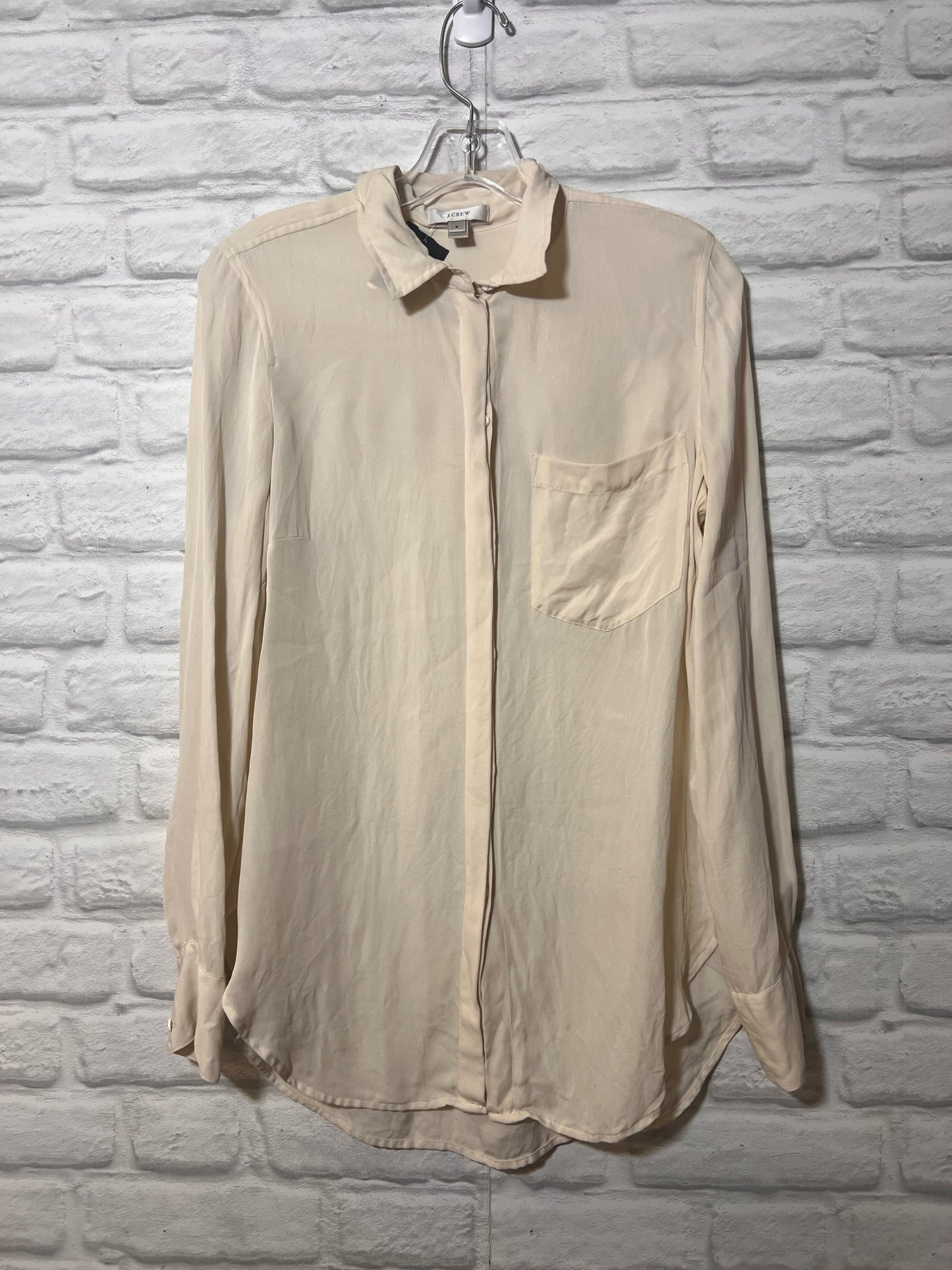 Size 6 J. Crew Ivory Silk Shirt