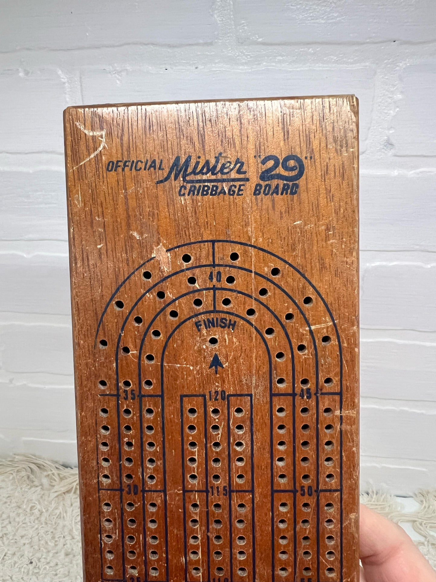 Vintage wood cribbage board