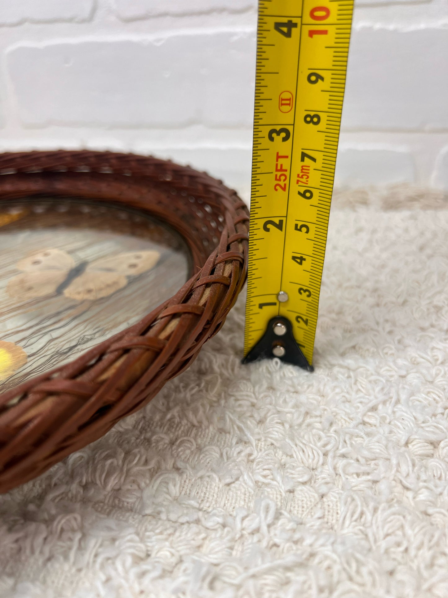 Vintage Pressed Butterfly Round Tray