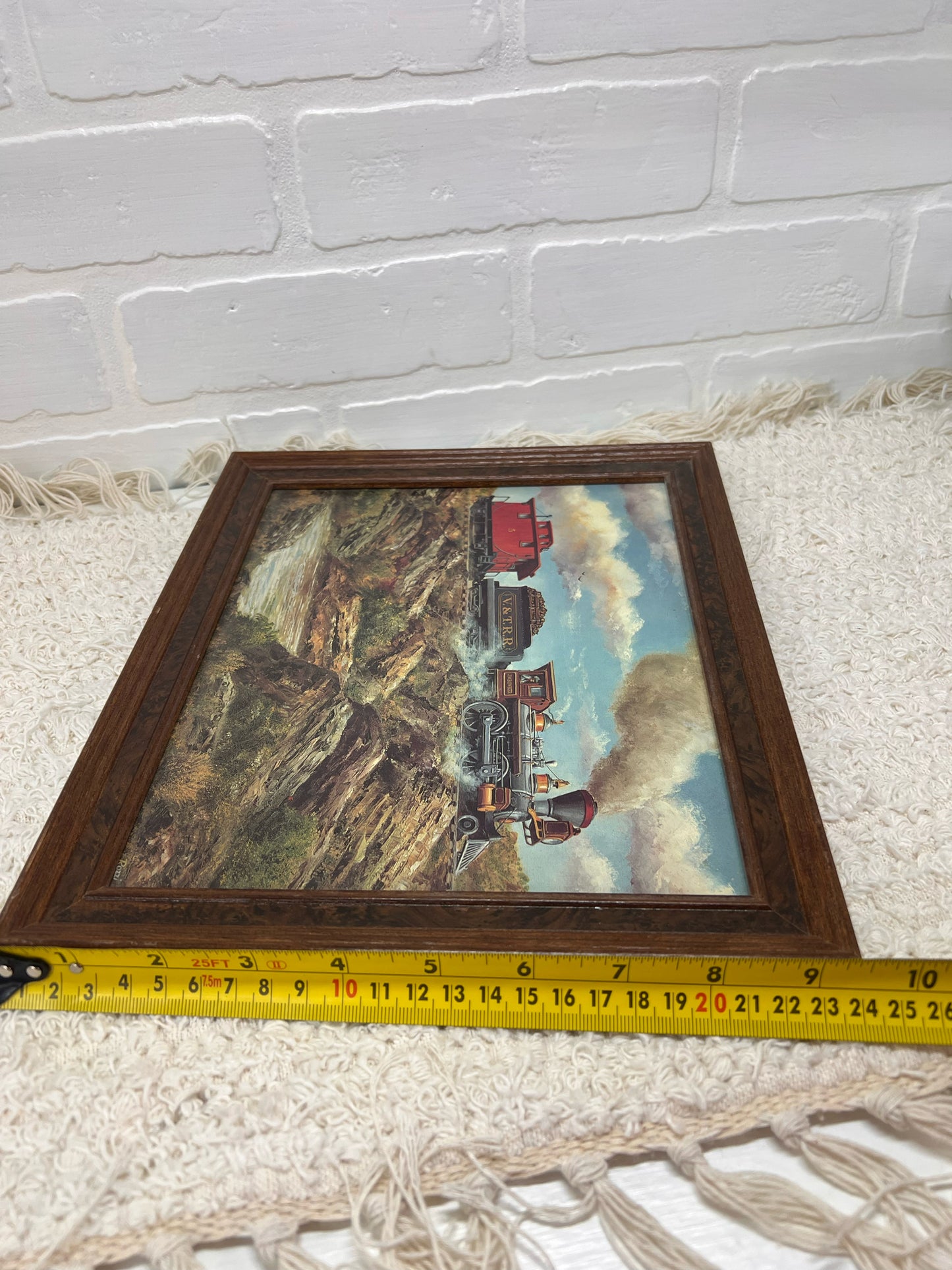 Vintage Framed Jim Rozzi Western Artist Locomotive Print