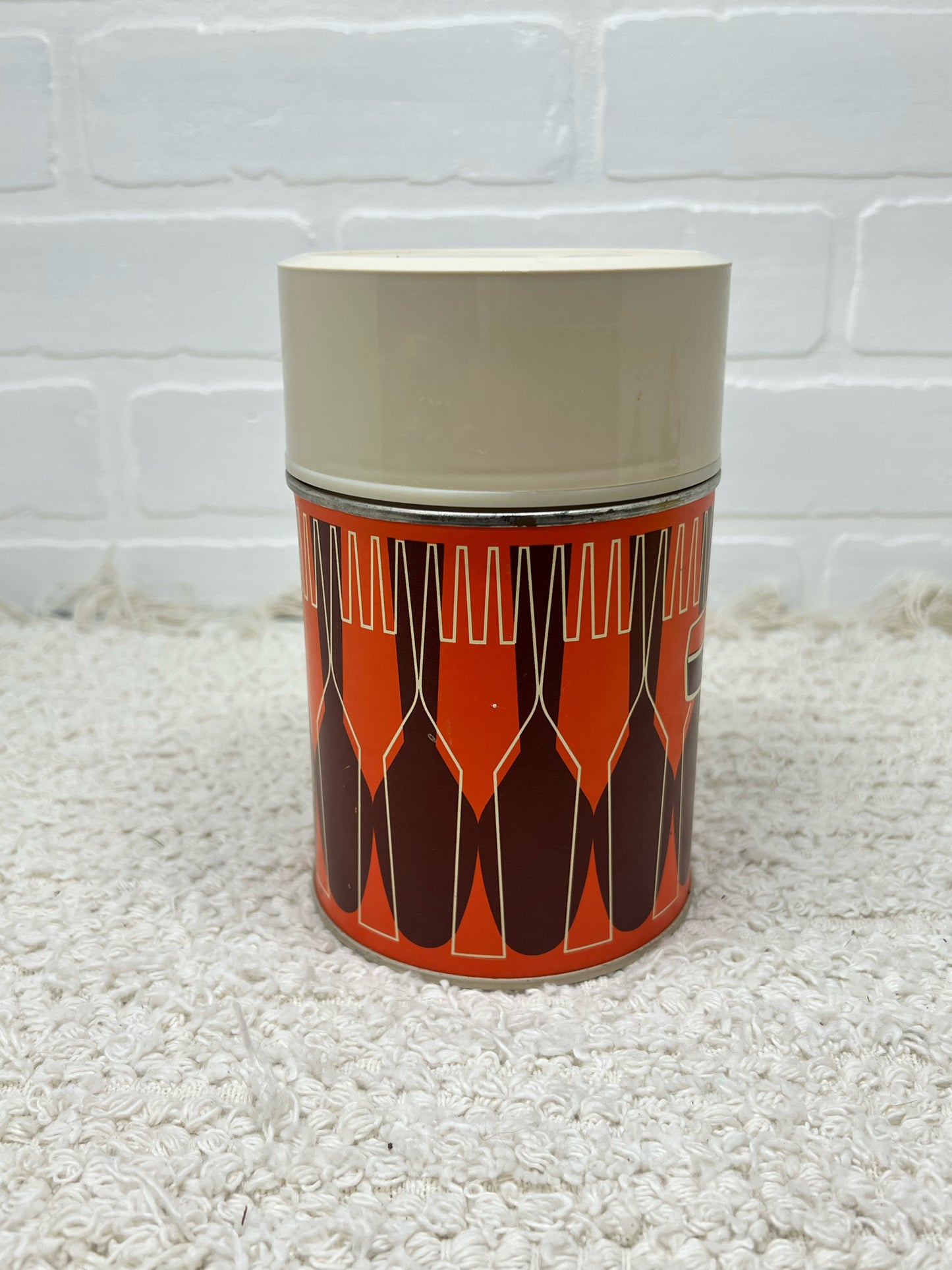 Thermos brand brown & orange thermos