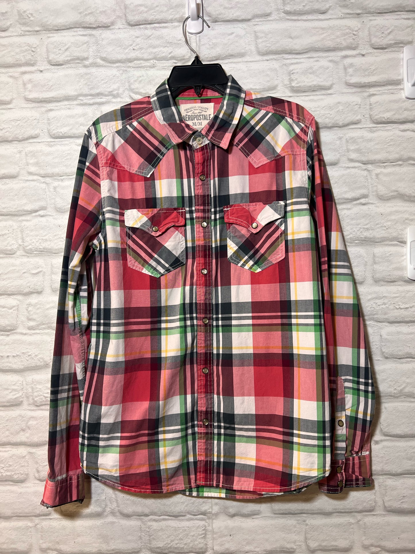 Size M Aeropostale red plaid shirt