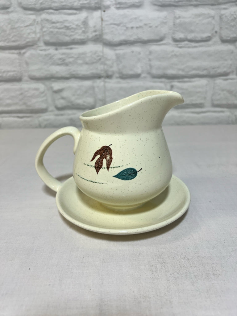 Franciscan Pottern Fall Leaves MCM Gravy Boat