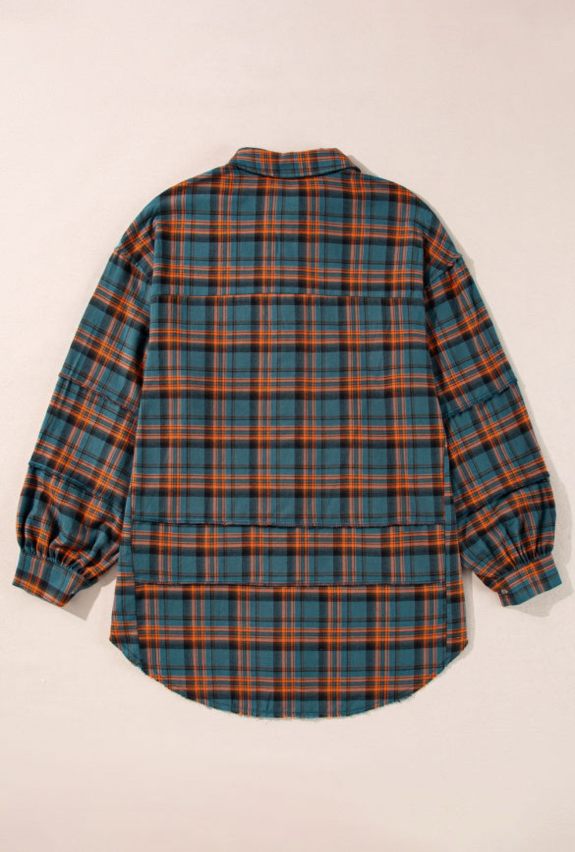 Side Split Distressed Hem Plaid Shirts - Multiple Color Options