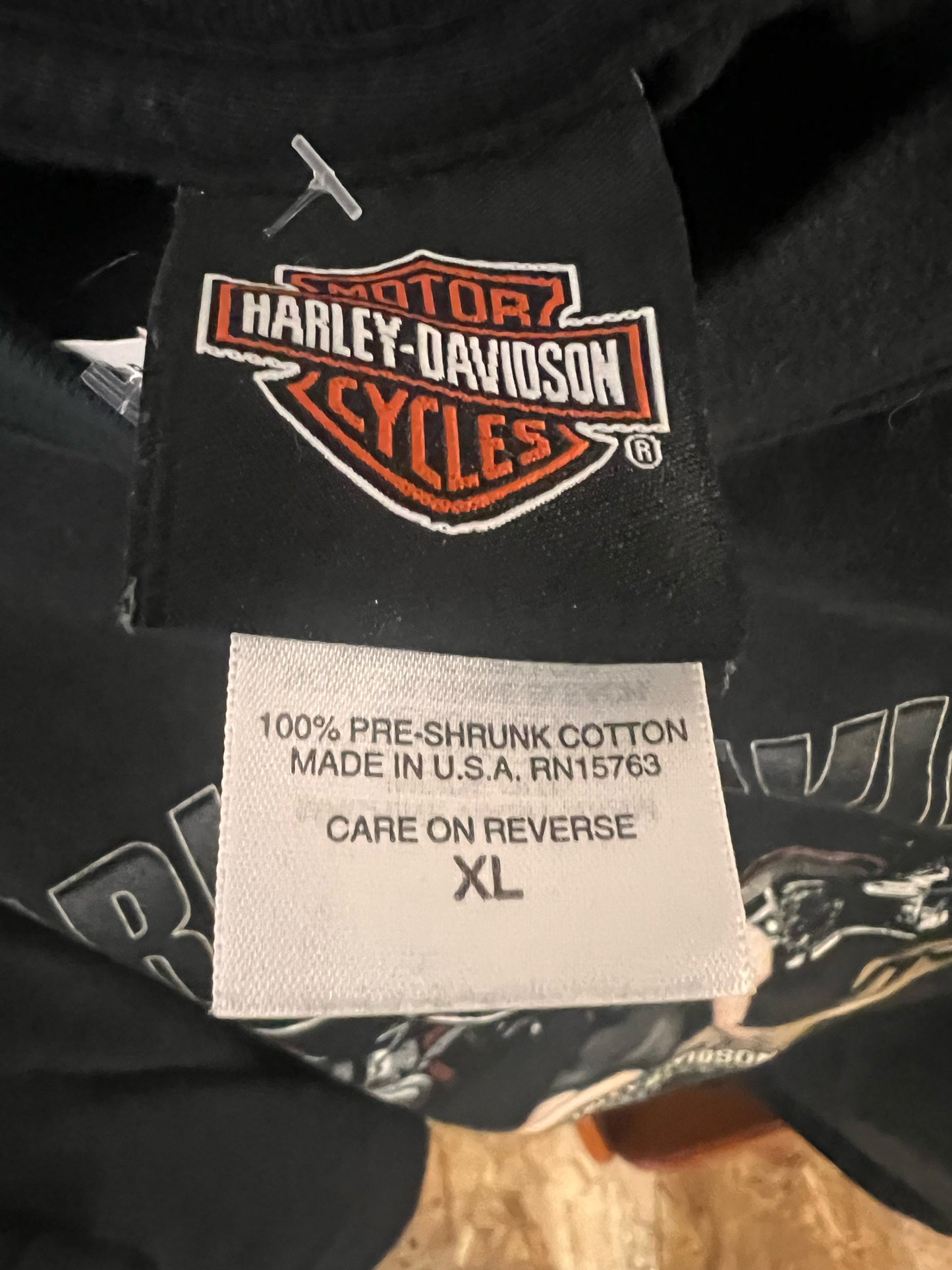 Harley-Davidson Size X-Large Black T-Shirt - Men's