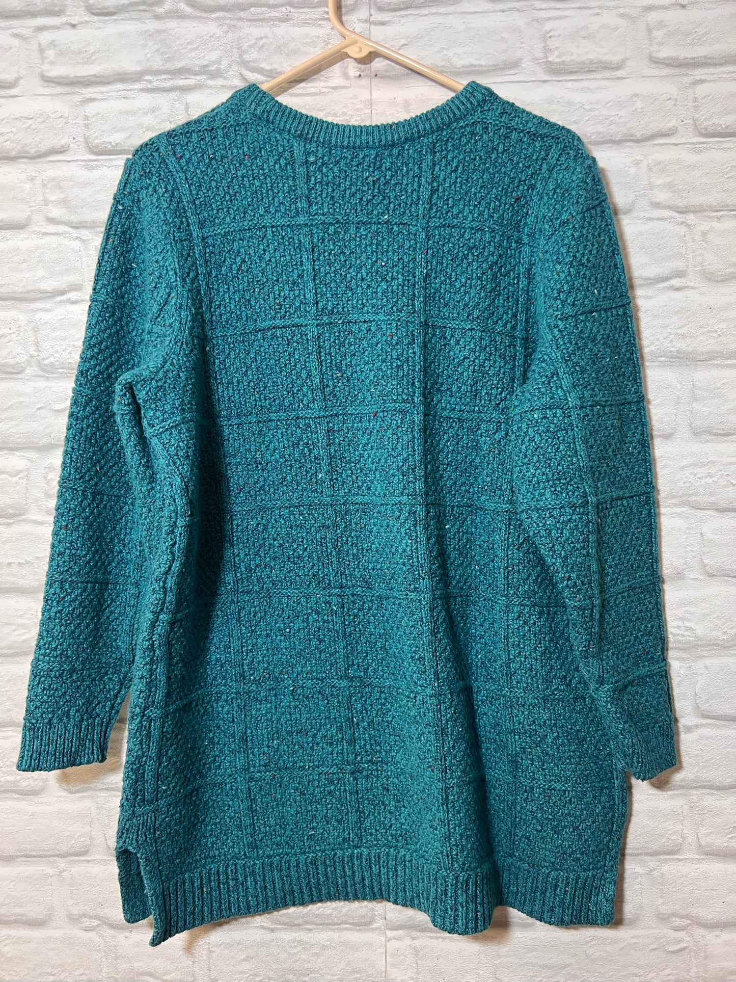 Size 1X Land's End Green/Blue Sweater