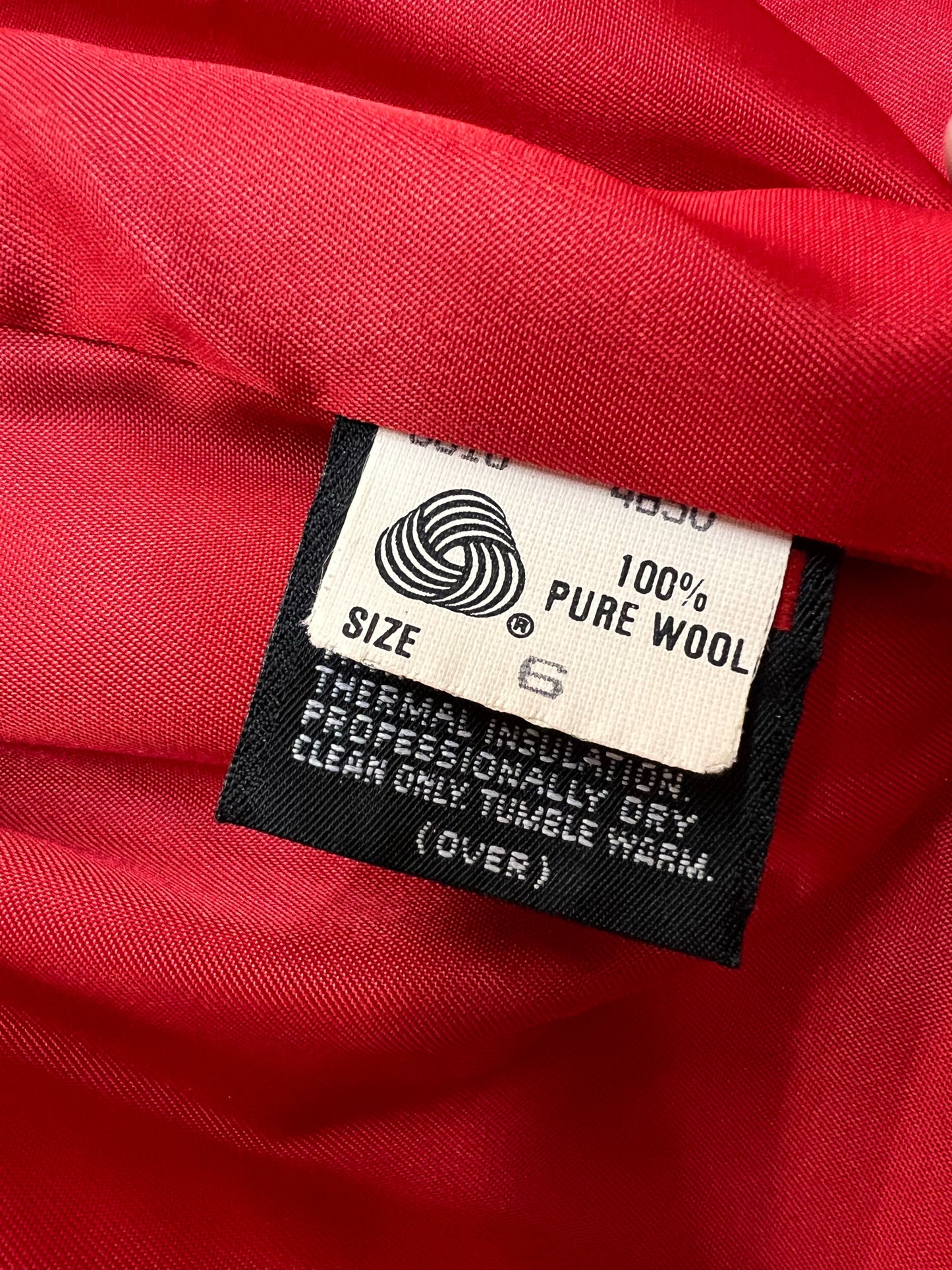 Vintage Penguin Red Wool Coat Size 6