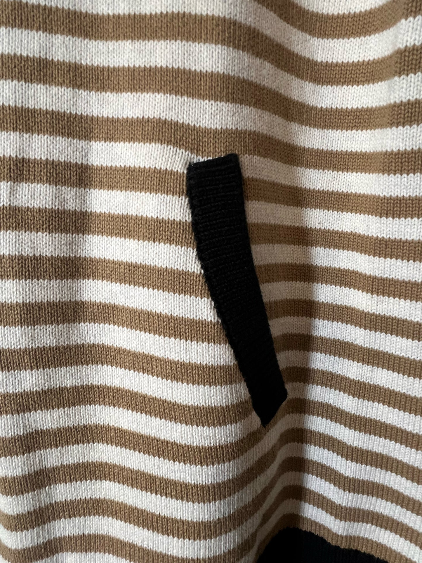 Size L CAbi Cotton Zip Front Collar Sweater