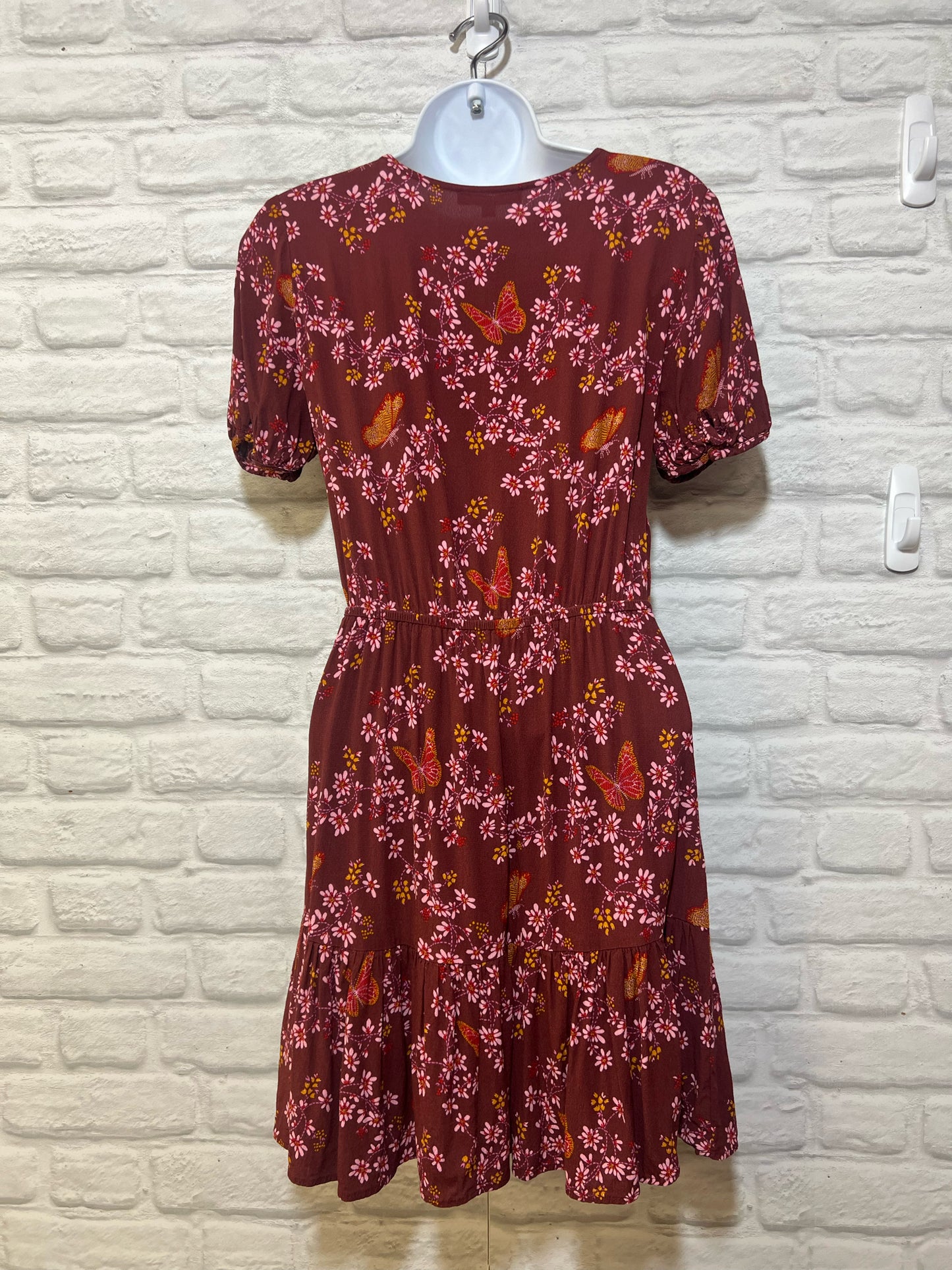 Size 6 Madewell butterfly floral v-neck dress