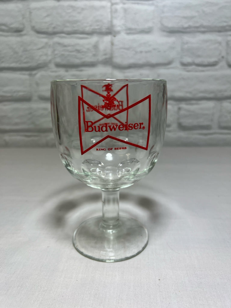 Budweiser beer thumprint goblet/glass