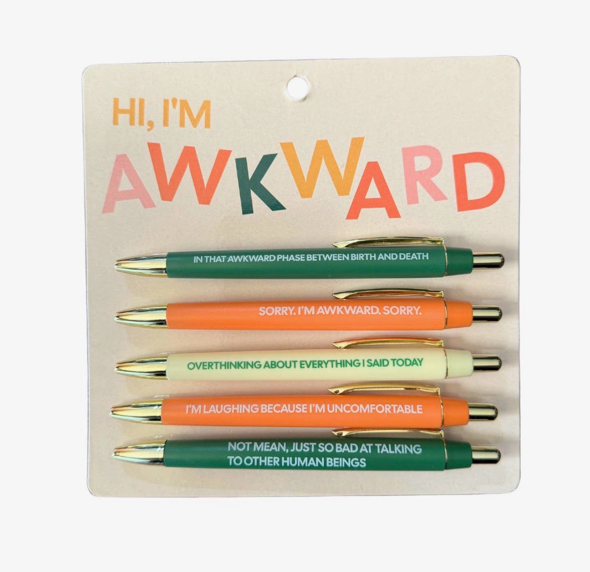 Fun Club Pen Set – Set of 5 Funny Ballpoint Pens - Multiple Styles to Choose From!