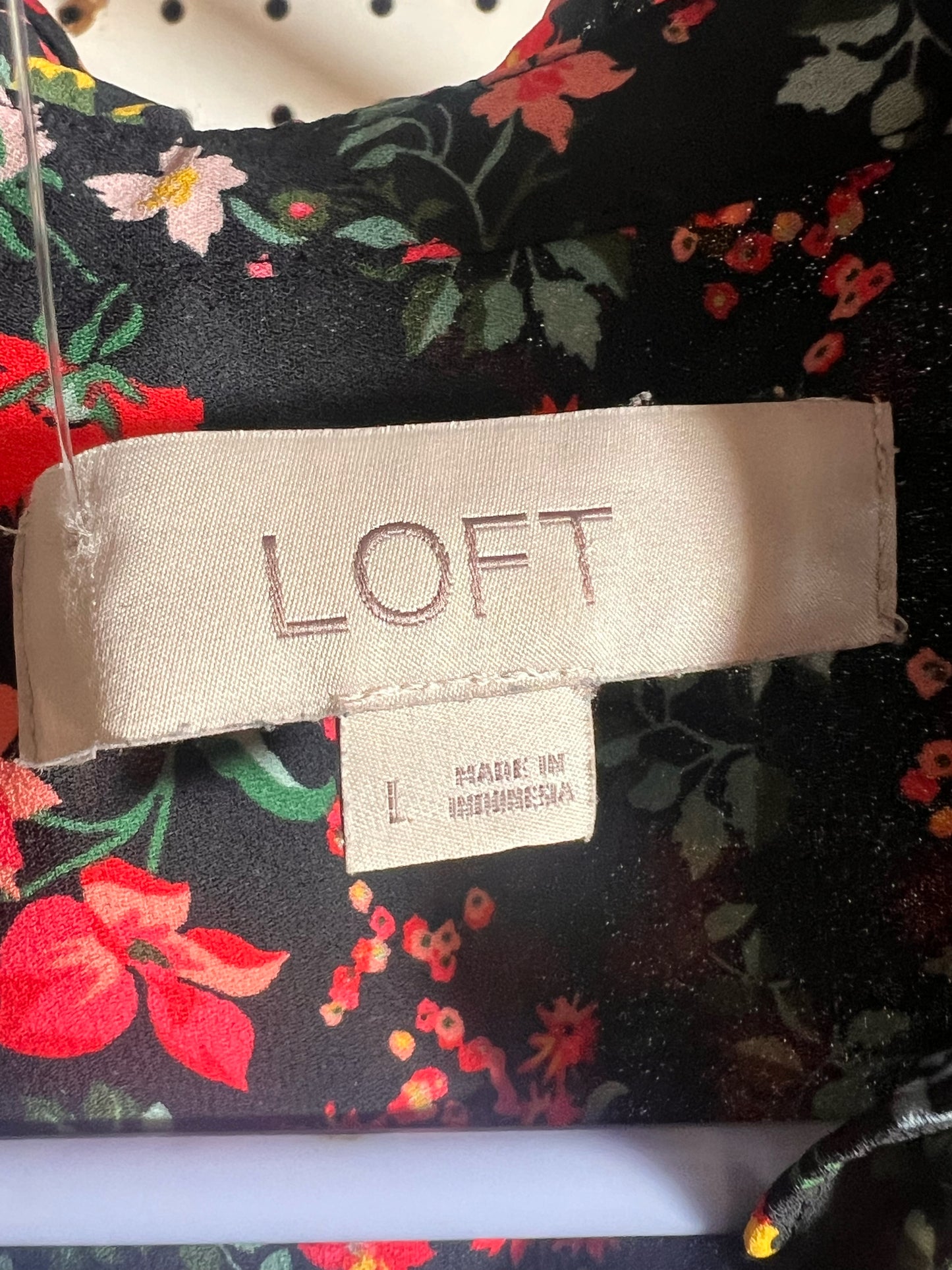 Size L Loft Black Floral Tank Blouse