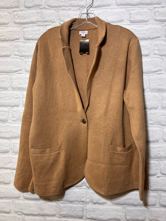 Size XL J. Crew Tan Knit One Button Blazer/Cardigan